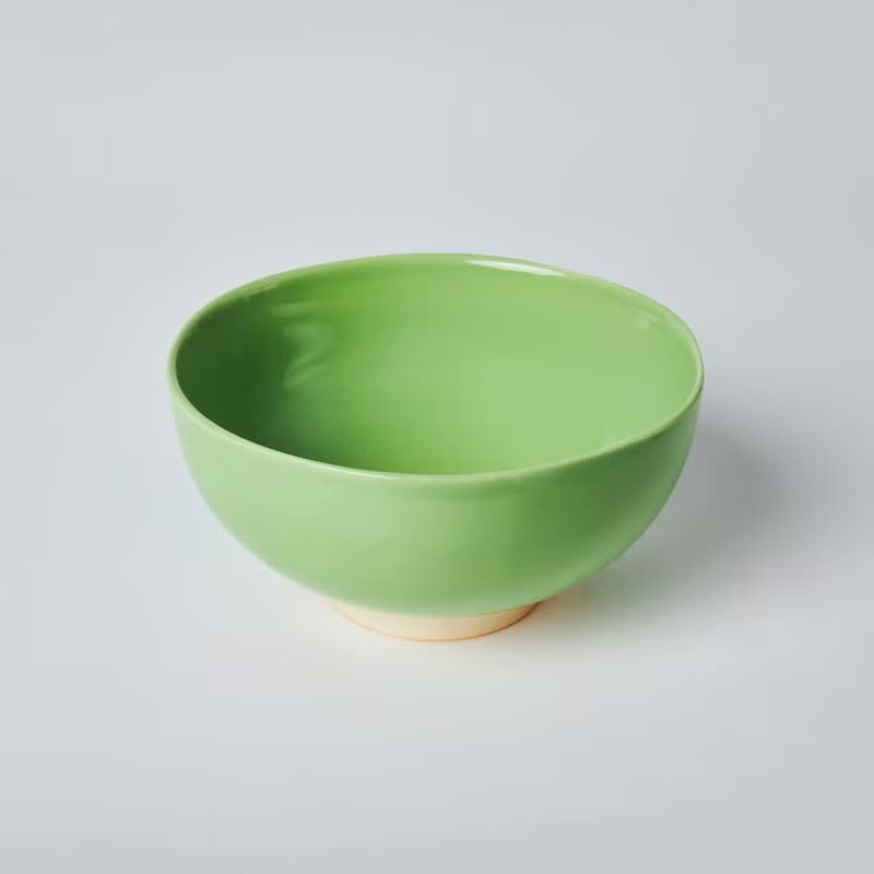 KOGA 許家陶器品 陶質六角大碗 (丹青)