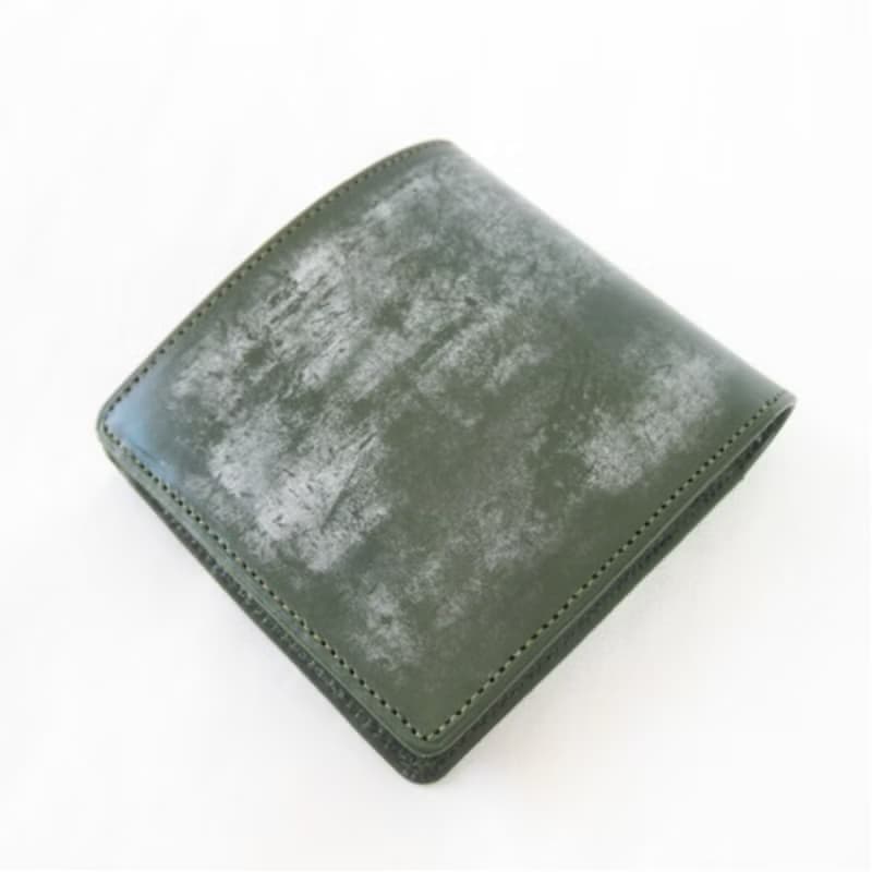 番外編 Basicアートウォレット ブライドルレザーGREEN×バローロ　Olive Green