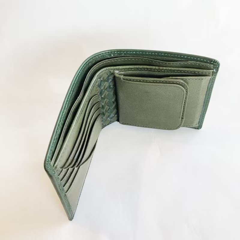 番外編 Basicアートウォレット ブライドルレザーGREEN×バローロ　Olive Green