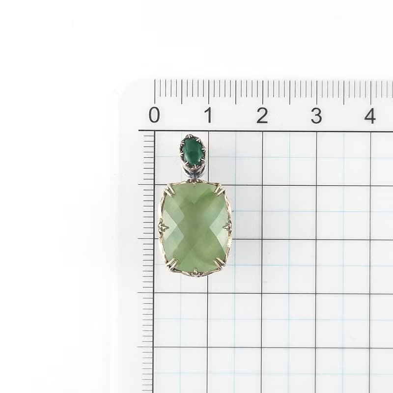 鏤空蕾絲設計宮廷風格吊墜 - 葡萄石.翡翠.14K金.S925銀