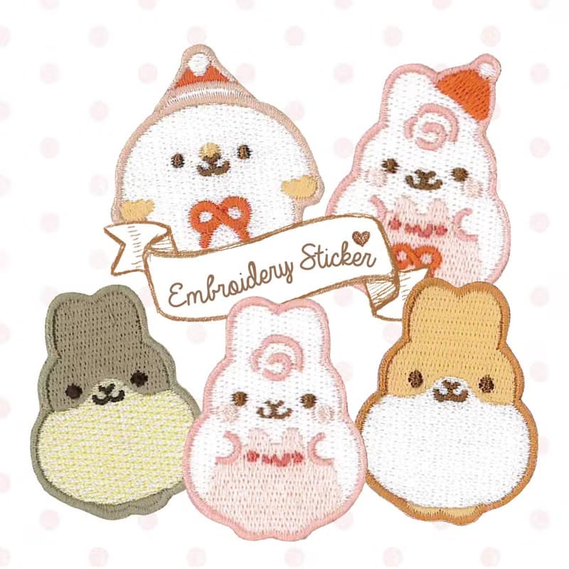 | 台灣設計 快速出貨 | 可愛 日系兔兔刺繡貼紙 熨燙貼 手作素材