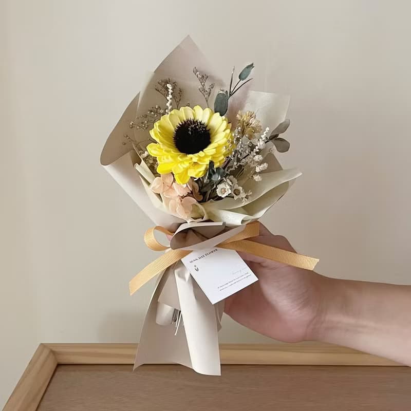 【畢業花束】畢業花禮 畢業季 向日葵 太陽花 向日葵花束 乾燥花