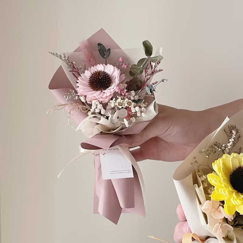 【畢業花束】畢業花禮 畢業季 向日葵 太陽花 向日葵花束 乾燥花