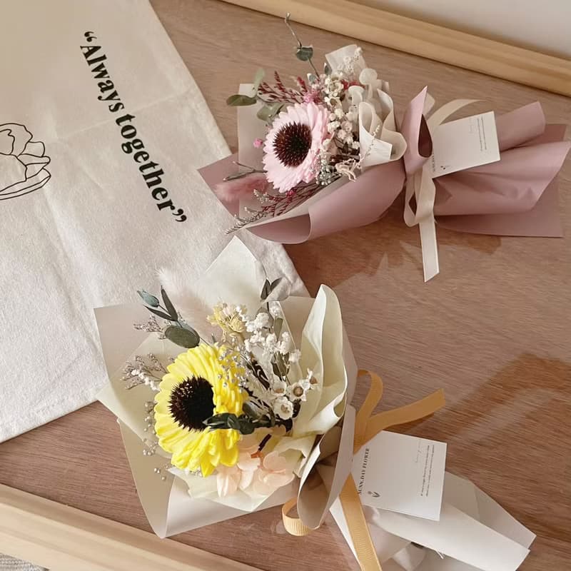 【畢業花束】畢業花禮 畢業季 向日葵 太陽花 向日葵花束 乾燥花