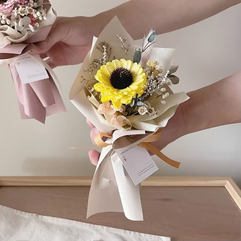 【畢業花束】畢業花禮 畢業季 向日葵 太陽花 向日葵花束 乾燥花