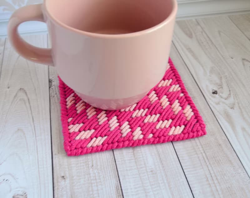 刺繡杯墊棉粉紅色馬克杯地毯廚房家居裝飾