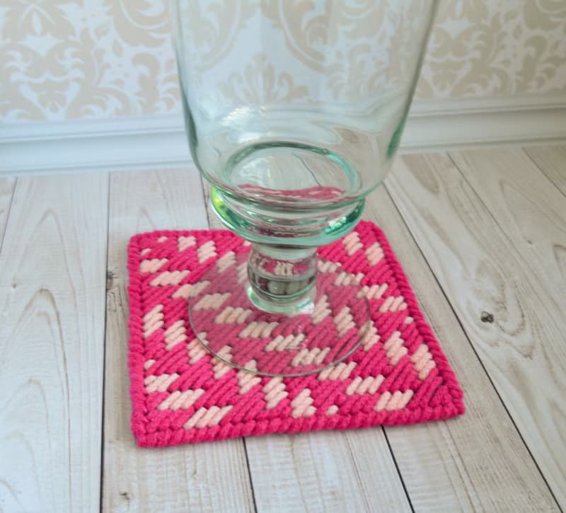 刺繡杯墊棉粉紅色馬克杯地毯廚房家居裝飾