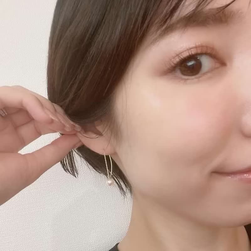 Akoya珍珠耳環 / K金 /  海水Akoya珍珠 日本製造 耳夾耳環