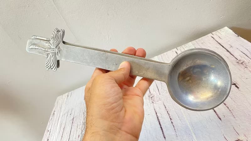 老式沙拉湯匙和湯匙套裝 2 件套鋁製餐叉和勺子