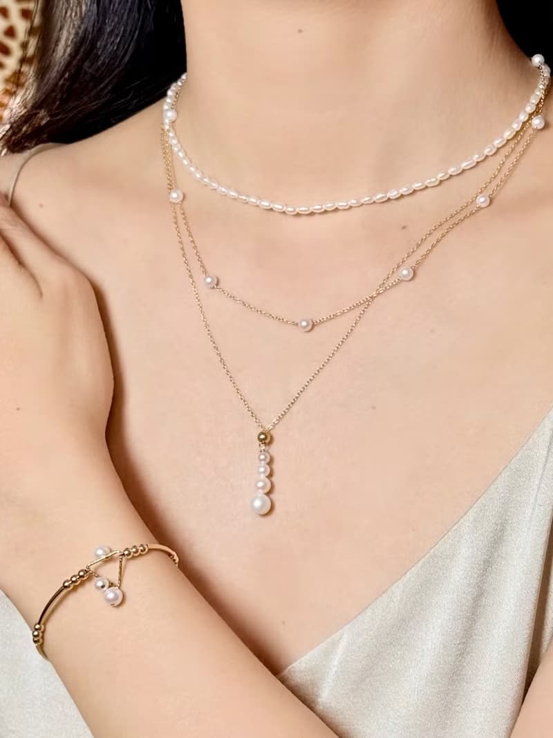 天然淡水珍珠14KGF吊墜項鍊 獨立原創設計 簡約風格 聖誕禮物