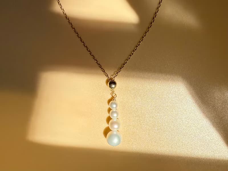 天然淡水珍珠14KGF吊墜項鍊 獨立原創設計 簡約風格 聖誕禮物