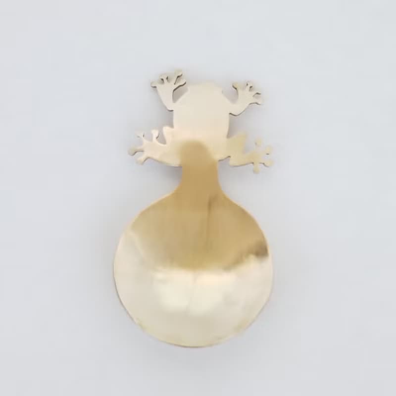 真鍮製蛙　茶匙