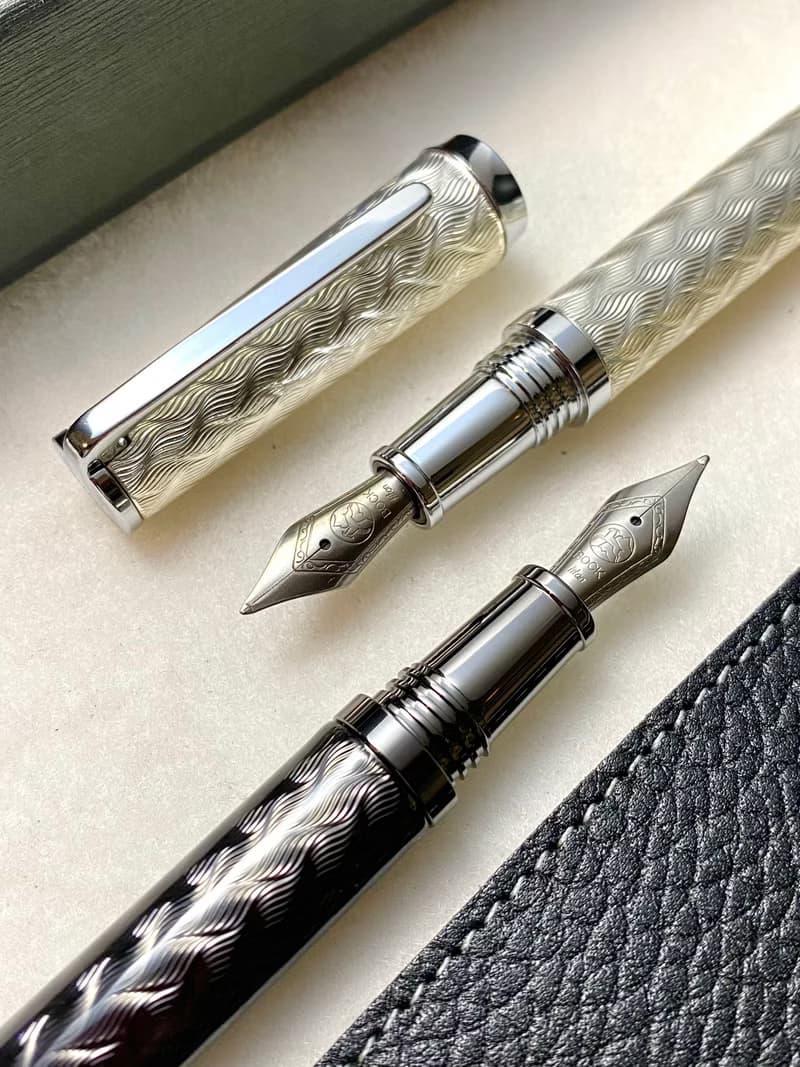 3952老山羊-西拉雅 火焰紋 白水/黑水 鈦尖刀尖(小李飛刀)鋼筆