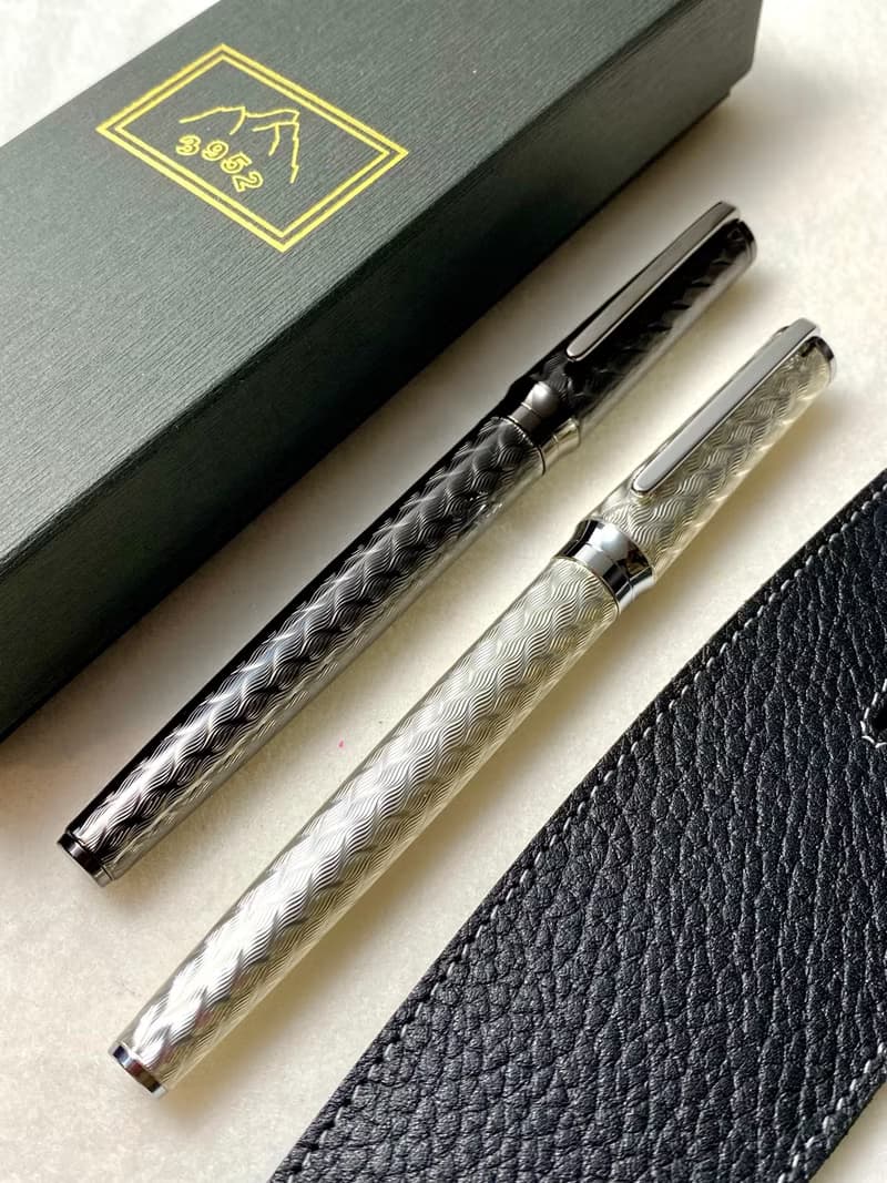 3952老山羊-西拉雅 火焰紋 白水/黑水 鈦尖刀尖(小李飛刀)鋼筆
