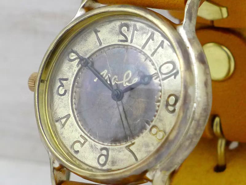 手作り腕時計 逆回転モデル  J.S.B-Rev   JUMBO(36mm)Brass(真鍮) (JUM38Rev)