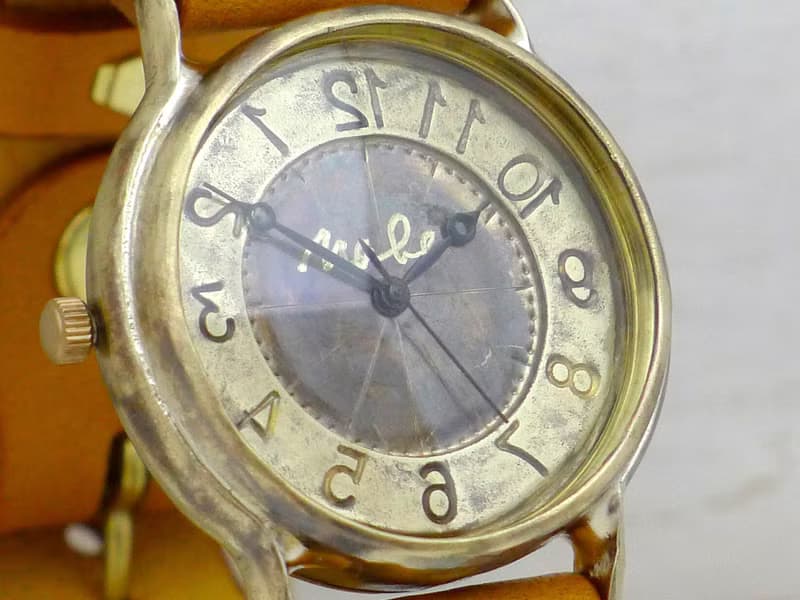 手作り腕時計 逆回転モデル  J.S.B-Rev   JUMBO(36mm)Brass(真鍮) (JUM38Rev)