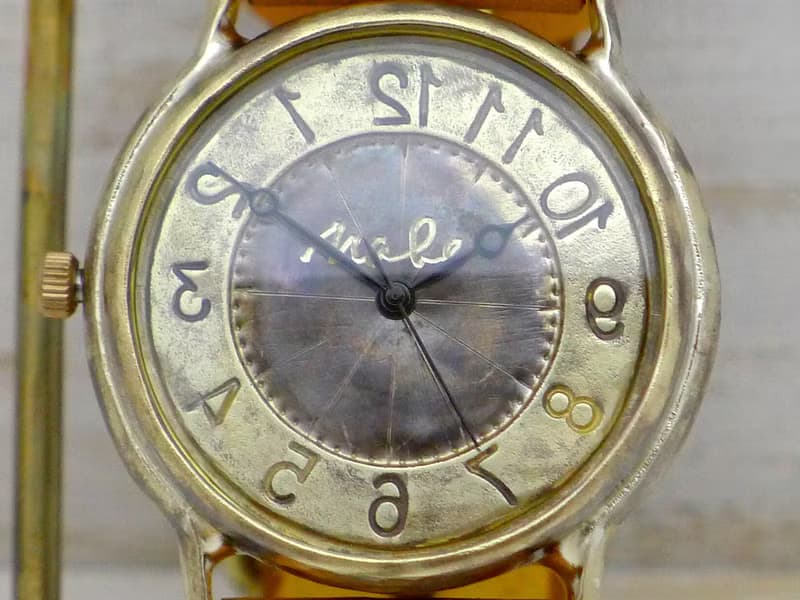 手作り腕時計 逆回転モデル  J.S.B-Rev   JUMBO(36mm)Brass(真鍮) (JUM38Rev)
