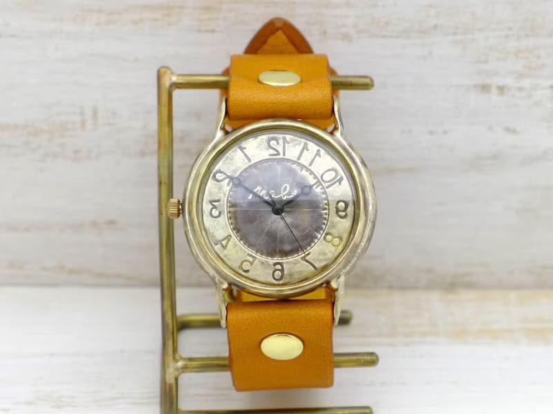 手作り腕時計 逆回転モデル  J.S.B-Rev   JUMBO(36mm)Brass(真鍮) (JUM38Rev)