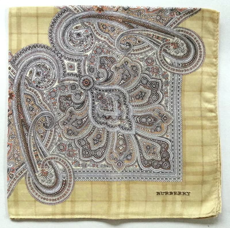 Burberry Vintage Handkerchief Motif Paisley Gift 21 x 21 inches