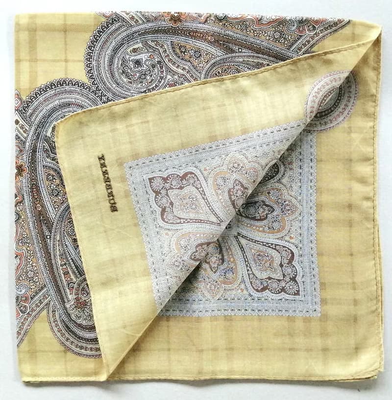 Burberry Vintage Handkerchief Motif Paisley Gift 21 x 21 inches