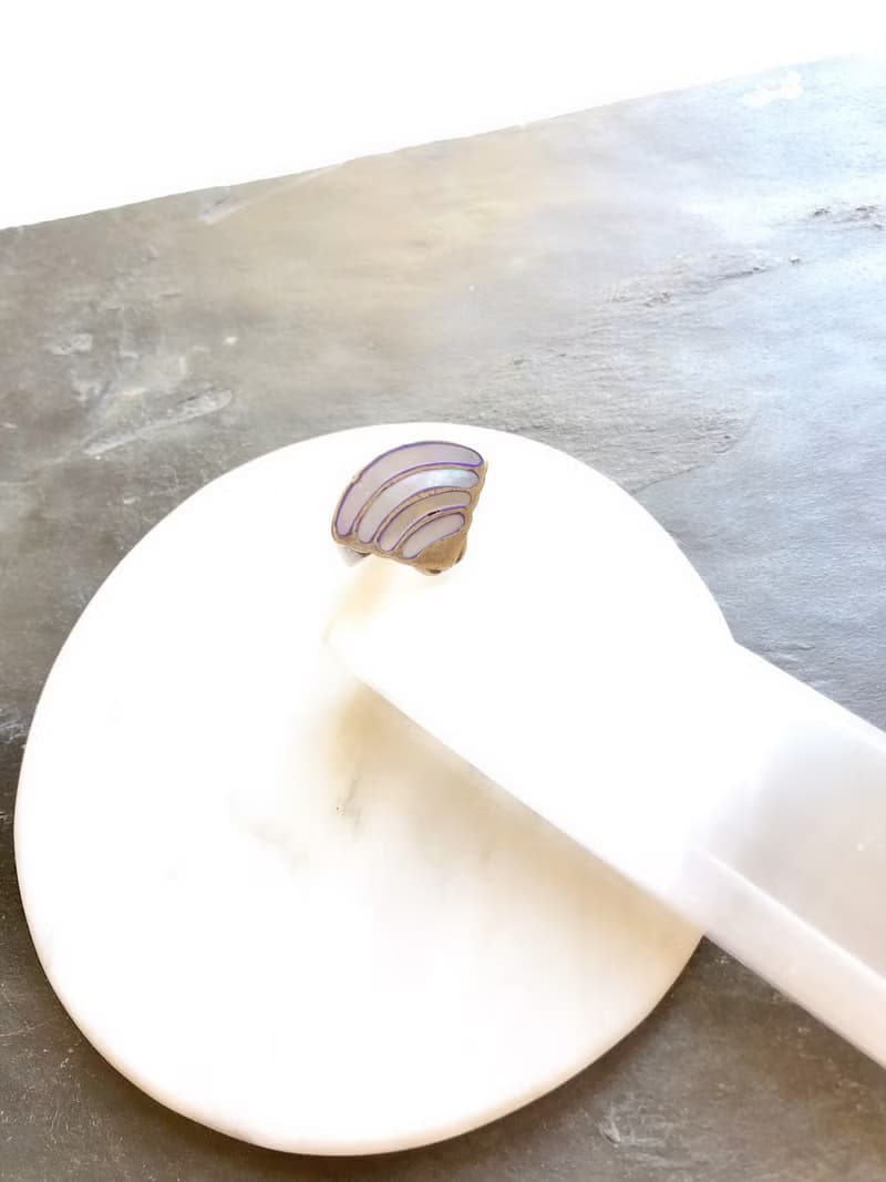 Vintage Mother Of Pearl Silver Statement Ring