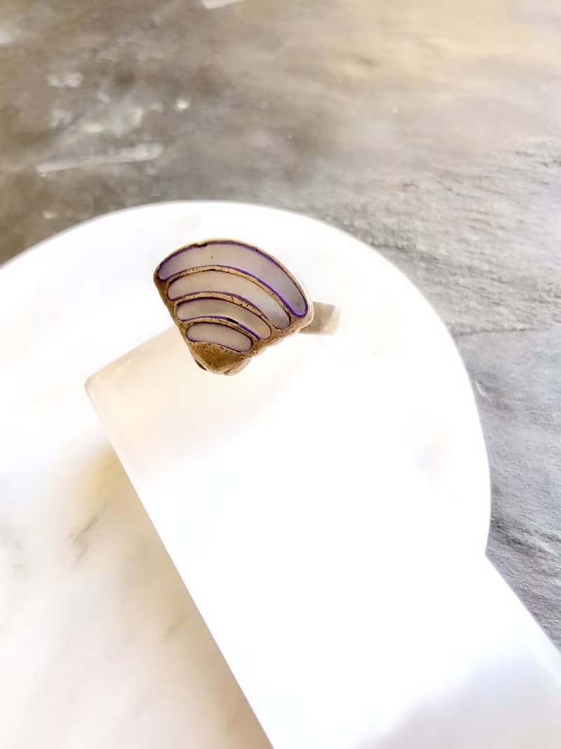 Vintage Mother Of Pearl Silver Statement Ring