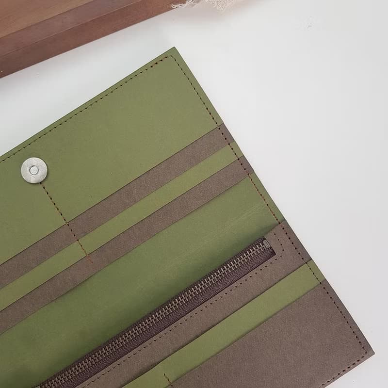 樹懶 韓國布 水洗牛皮紙夾 長夾 錢包