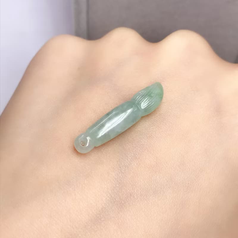 【願‧學業進步】冰飄陽綠翡翠文昌筆 | 天然緬甸A貨翡翠 | 送禮