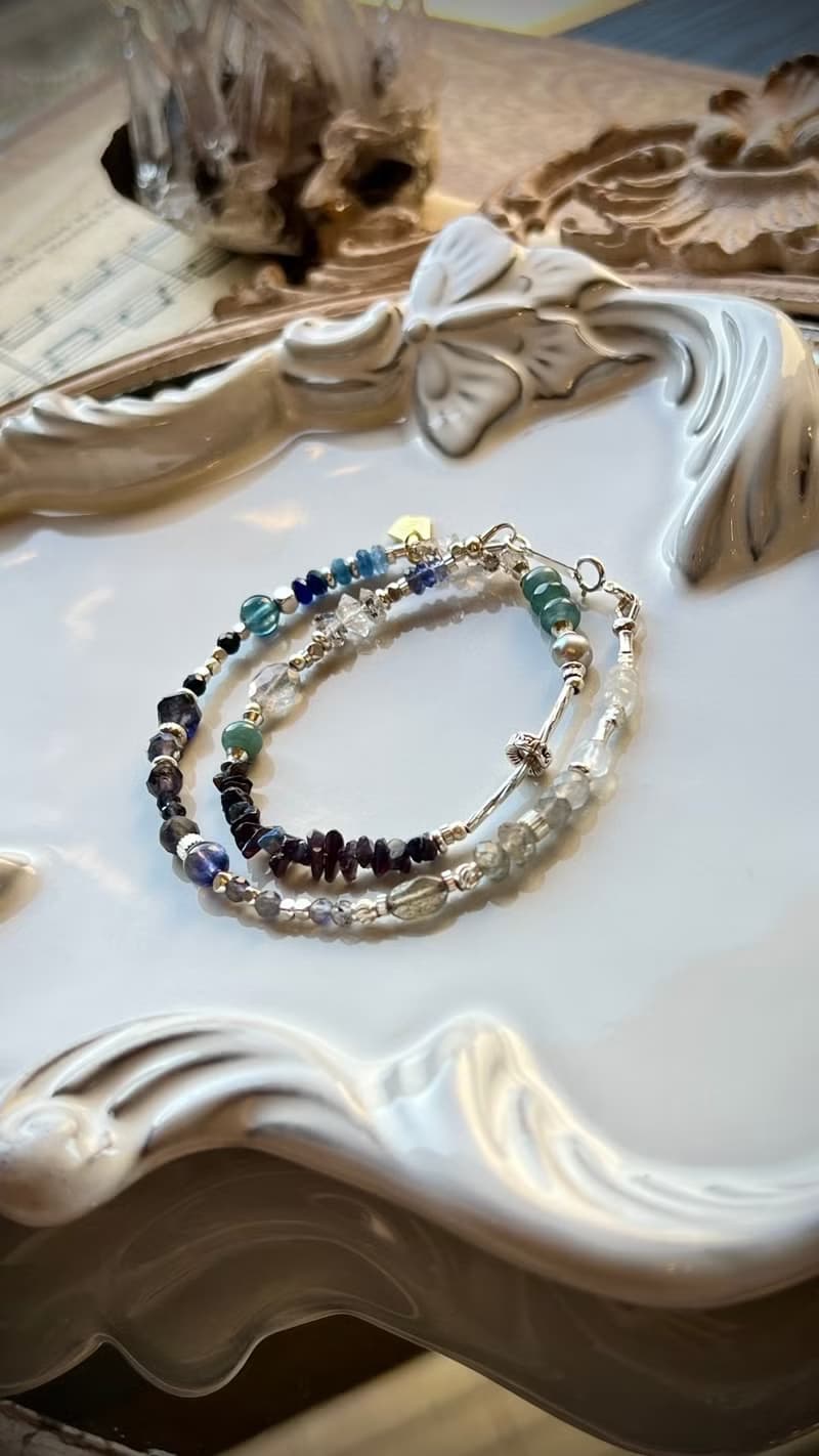 -時空裂縫/雙圈-天然水晶手鏈/黃銅手鍊