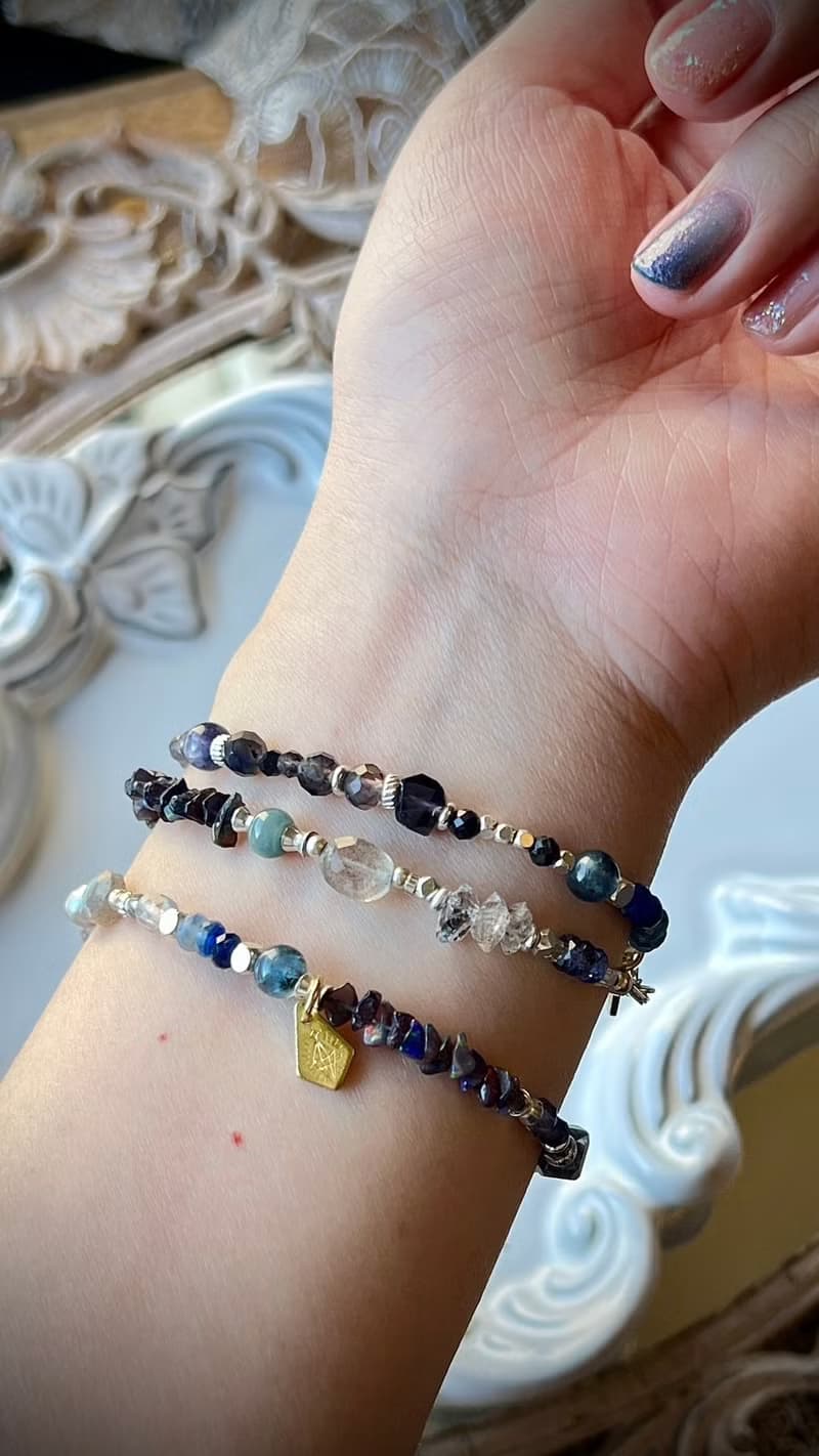 -時空裂縫/雙圈-天然水晶手鏈/黃銅手鍊