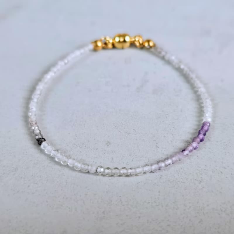 【日本製】スーパーセブンの極細ブレスレット　万能の石・調和