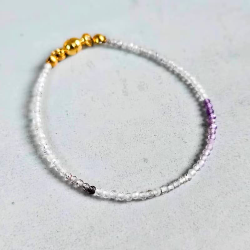 【日本製】スーパーセブンの極細ブレスレット　万能の石・調和