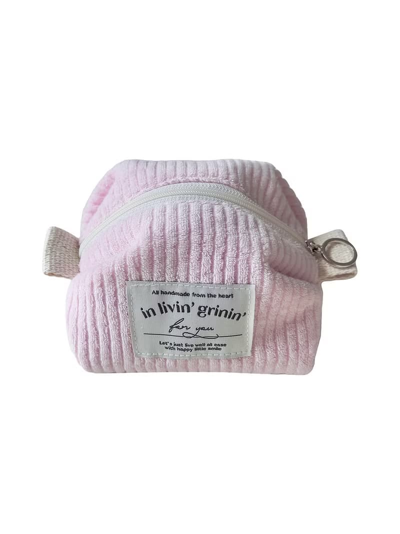 terry corduroy pouch S_baby pink