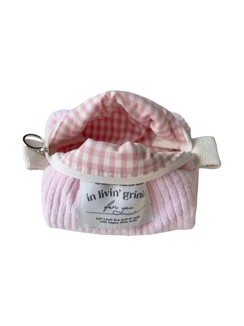 terry corduroy pouch S_baby pink