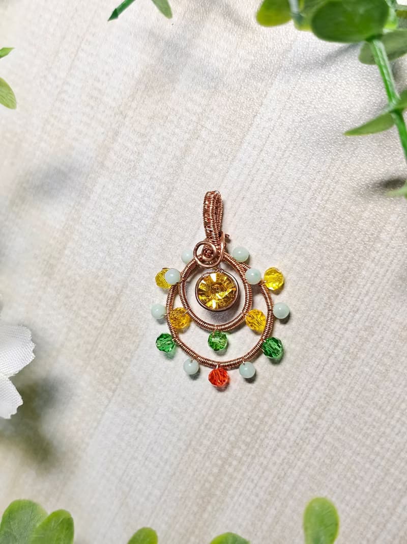 【葉綠舒手作】螺旋星系-銀河系 /金屬線編織/節日/禮物/飾品項鍊