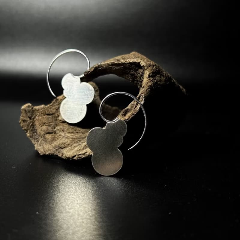 flat grape earrings - 平面葡球 耳飾