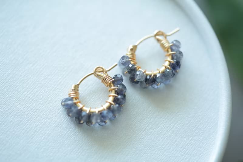 HappyCircle1.3cm│堇青石款 美國14kgf 耳夾 耳針