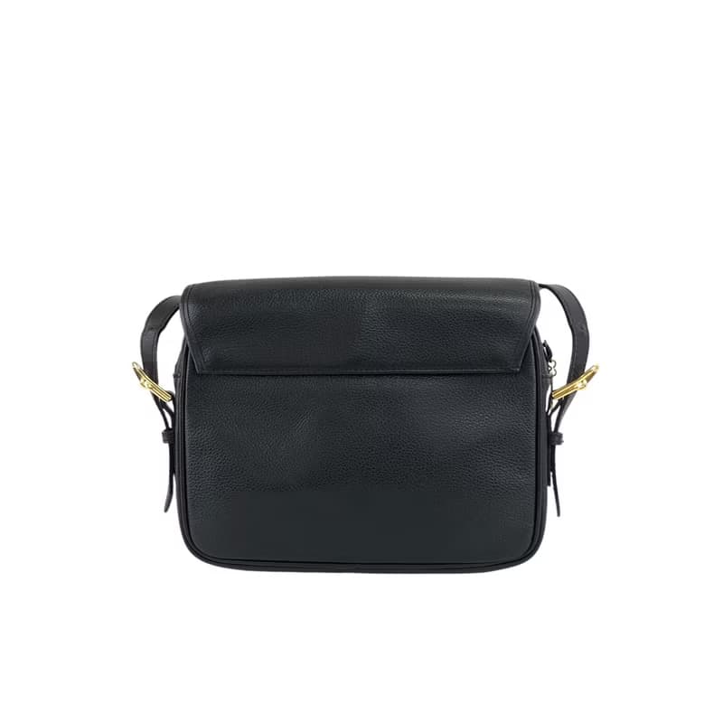 【 日本直送　名牌中古包 】Yves Saint Laurent イヴ・サンローラン ショルダーバッグ ブラック YSL レザー vintage n7ubch