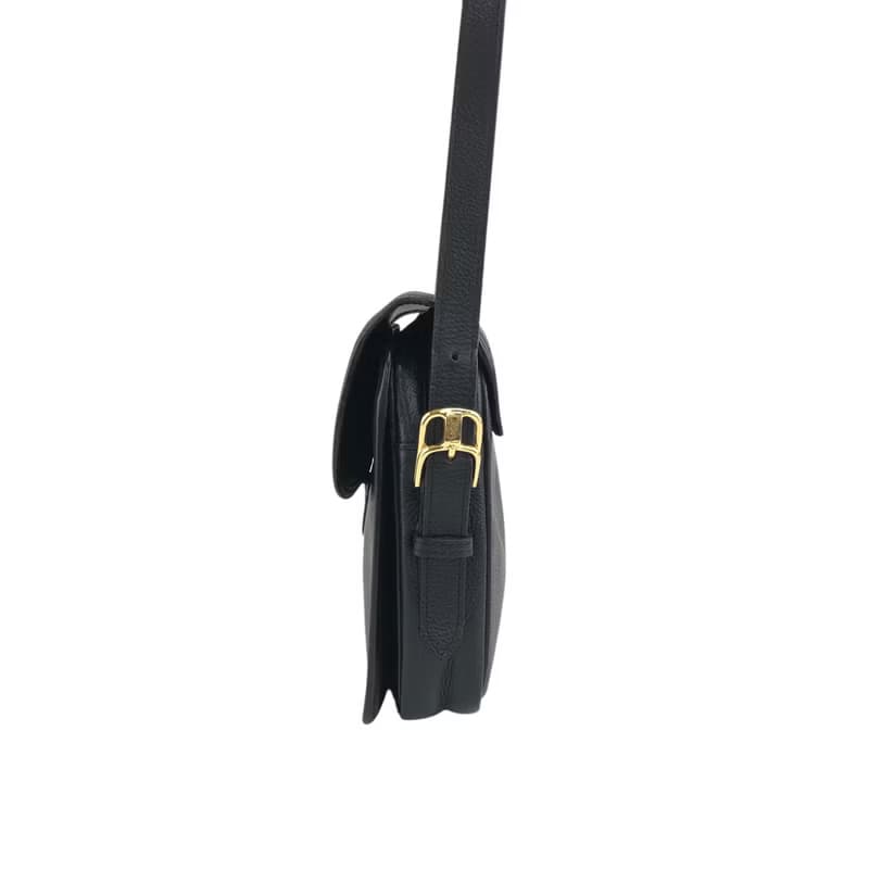【 日本直送　名牌中古包 】Yves Saint Laurent イヴ・サンローラン ショルダーバッグ ブラック YSL レザー vintage n7ubch