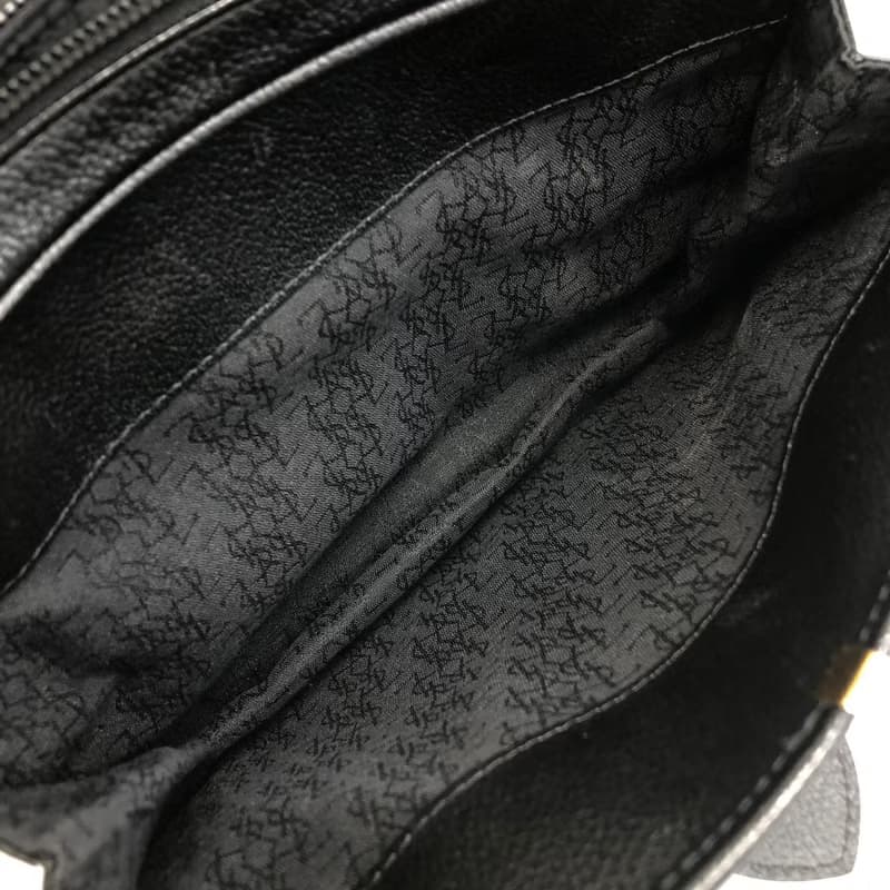 【 日本直送　名牌中古包 】Yves Saint Laurent イヴ・サンローラン ショルダーバッグ ブラック YSL レザー vintage n7ubch