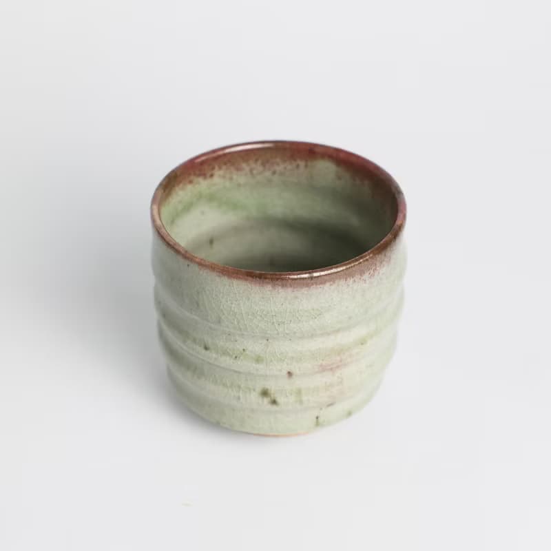 明芽窯 l 柴燒青瓷銅紅鐵斑水杯 陶杯 茶杯 青瓷 陶器 蒐藏品 T