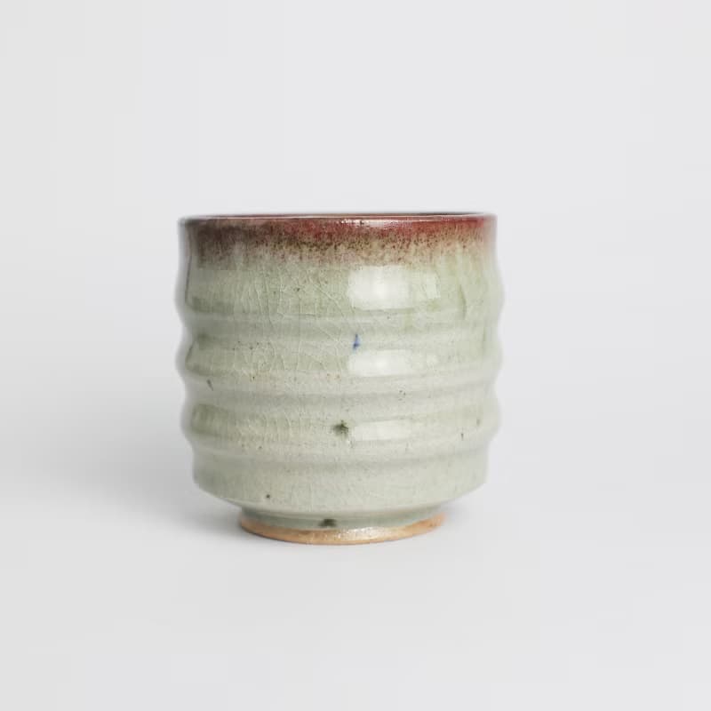 明芽窯 l 柴燒青瓷銅紅鐵斑水杯 陶杯 茶杯 青瓷 陶器 蒐藏品 T