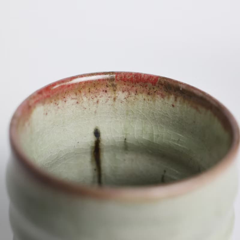 明芽窯 l 柴燒青瓷銅紅鐵斑水杯 陶杯 茶杯 青瓷 陶器 蒐藏品 T