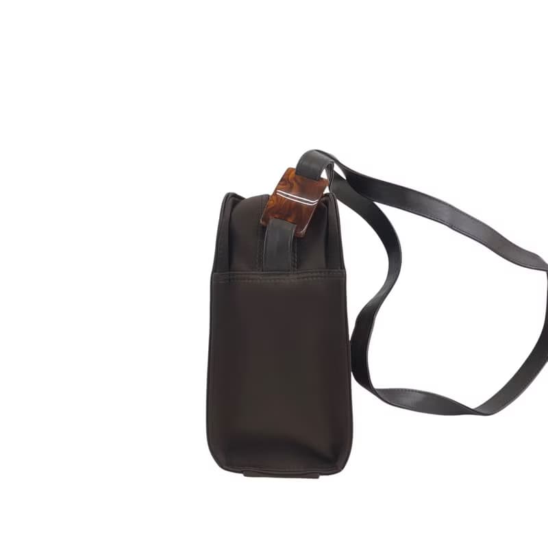 【 日本直送　名牌中古包 】Yves Saint Laurent イヴ・サンローラン ショルダーバッグ ブラウン YSL ナイロン vintage hiiu4k