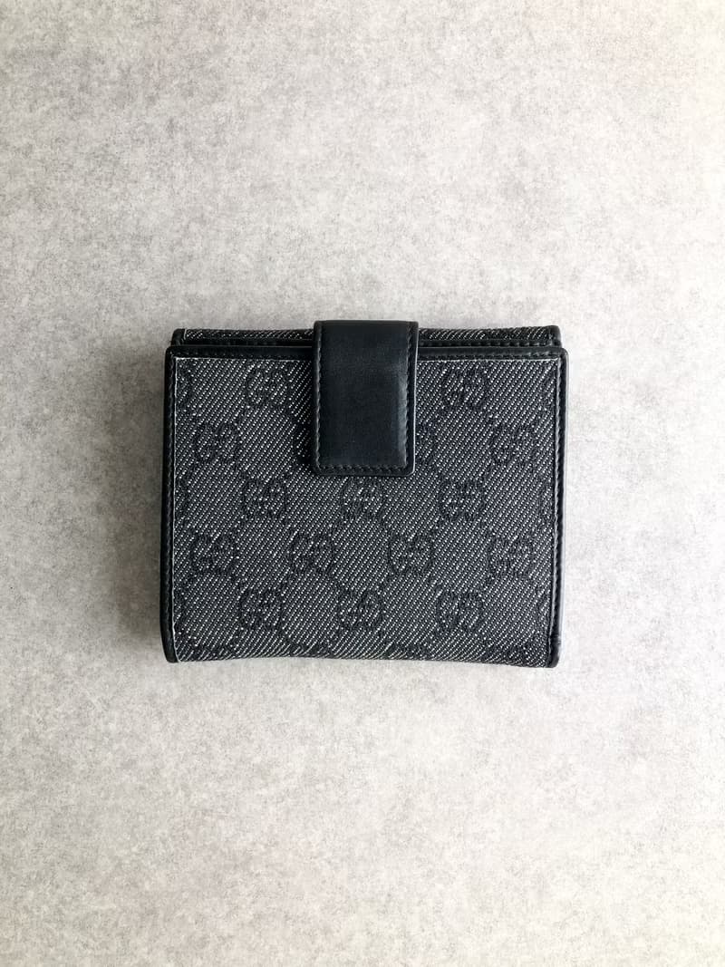 【 日本直送　名牌中古包 】GUCCI グッチ 財布 ブラック GGキャンバス 二つ折り財布 vintage ヴィンテージ オールド znwywn
