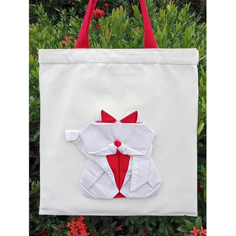 招財貓摺紙帆布手提袋