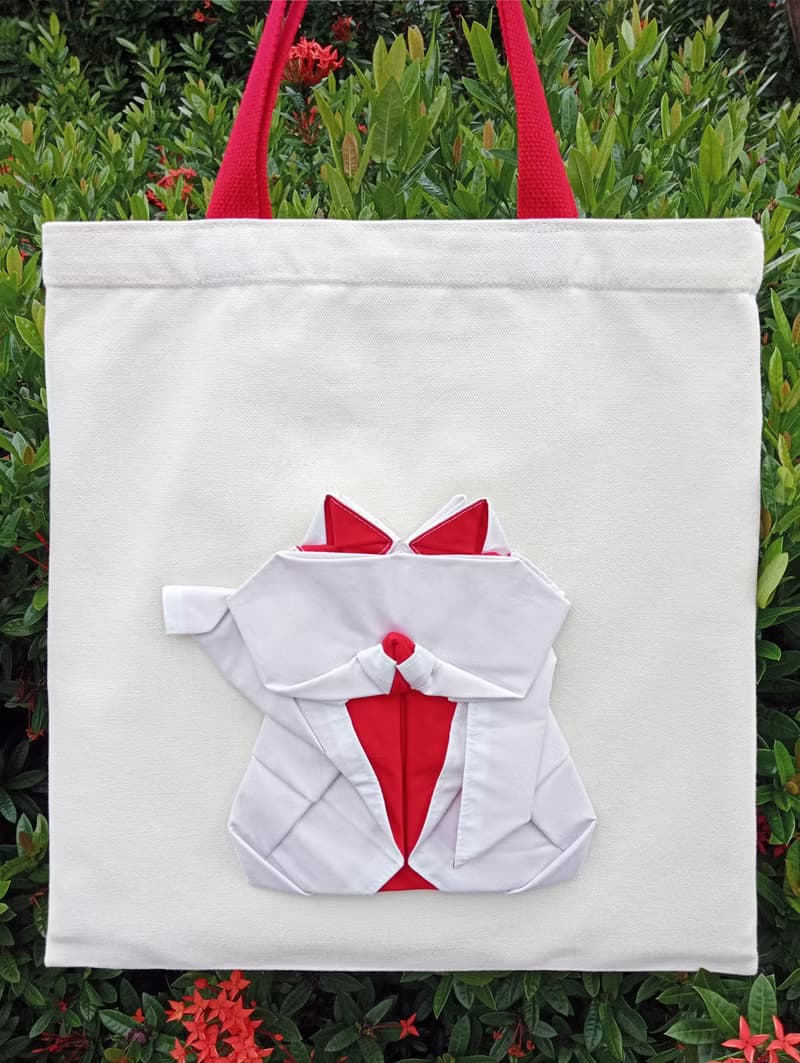 招財貓摺紙帆布手提袋