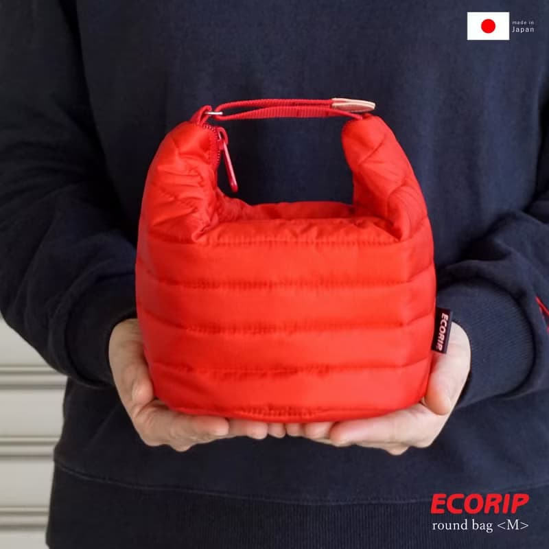Ecorip 保冷ラウンドバッグ (M) 保冷 保温 軽量 撥水 丸洗い可能 折り畳み可能 バッグインバッグ アウトドア 学校 通勤 ジム 散歩 日本製