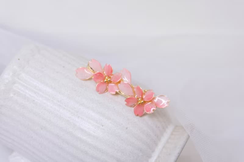 髮夾水晶花_心之櫻髮夾 (粉色) _光點飾品