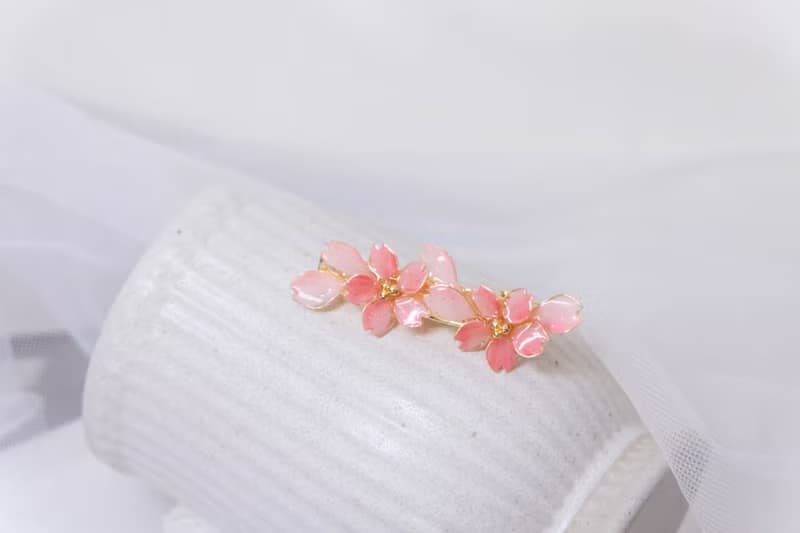 髮夾水晶花_心之櫻髮夾 (粉色) _光點飾品